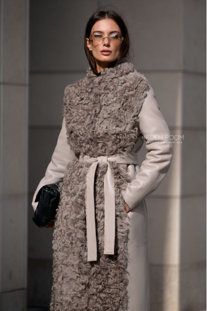 дублёнка с мехом испанского тиграды