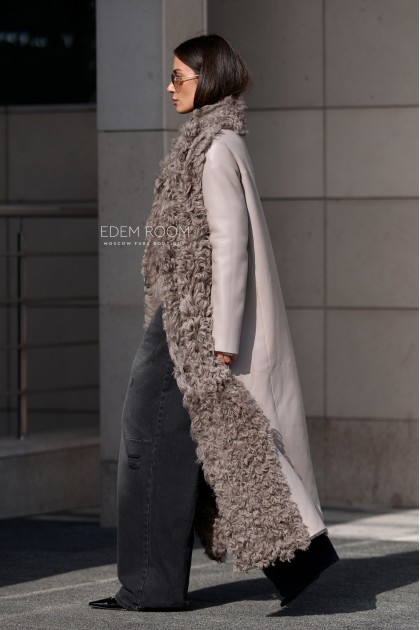 дублёнка с мехом испанского тиграды