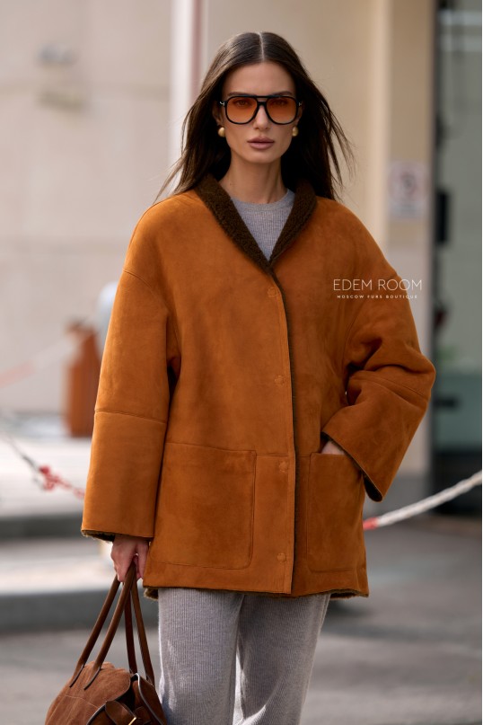 короткая дублёнка женская