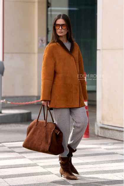 короткая дублёнка женская