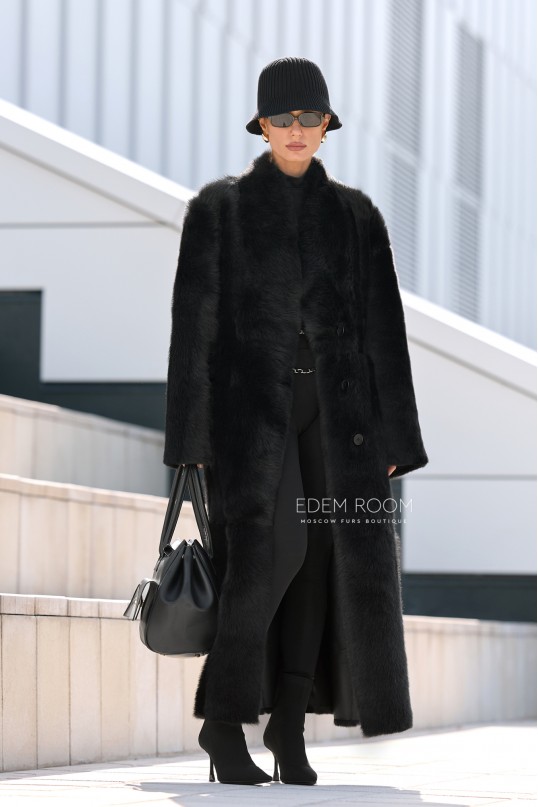 приталенная дублёнка из тосканы 