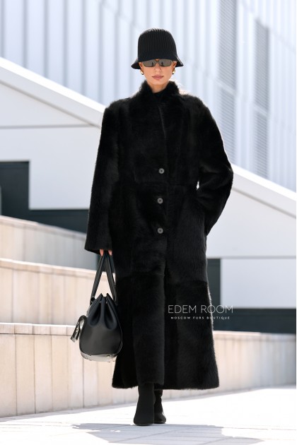 приталенная дублёнка из тосканы 