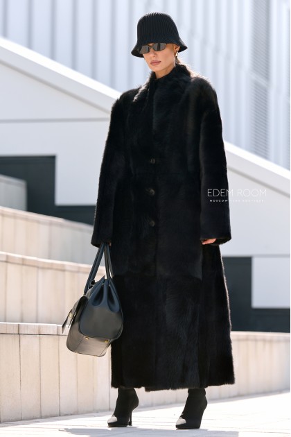 приталенная дублёнка из тосканы 