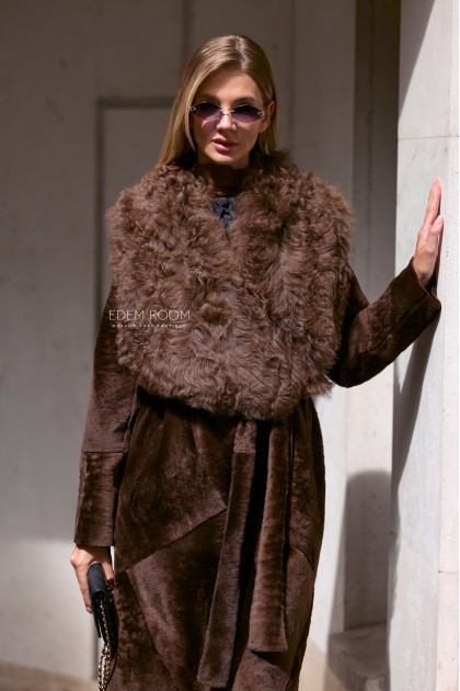 дубленка Италия с мехом тиградо