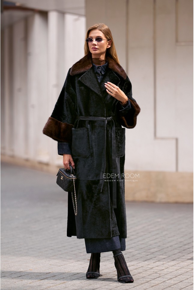 демисезонная дубленка из меха cortos