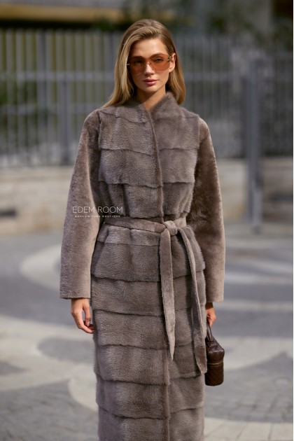 шуба - дубленка из мериноса и норки