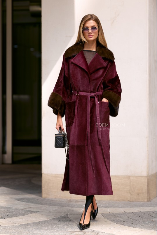 облегчённое пальто - дублёнка с мехом облегчённое пальто - дублёнка с мехом