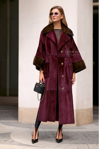 облегчённое пальто - дублёнка с мехом облегчённое пальто - дублёнка с мехом