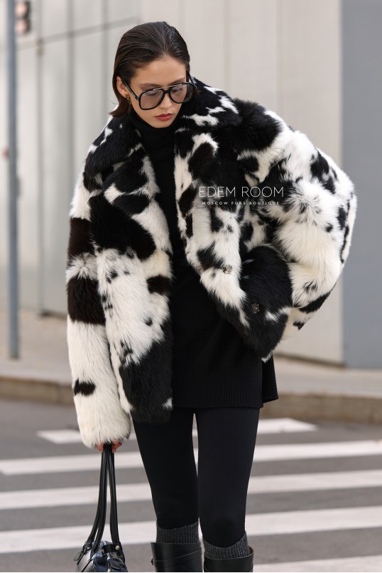 короткая шубка  - дублёнка из тосканы