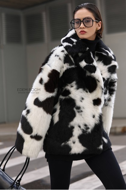 короткая шубка  - дублёнка из тосканы