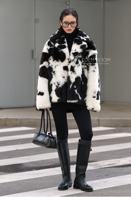 короткая шубка  - дублёнка из тосканы