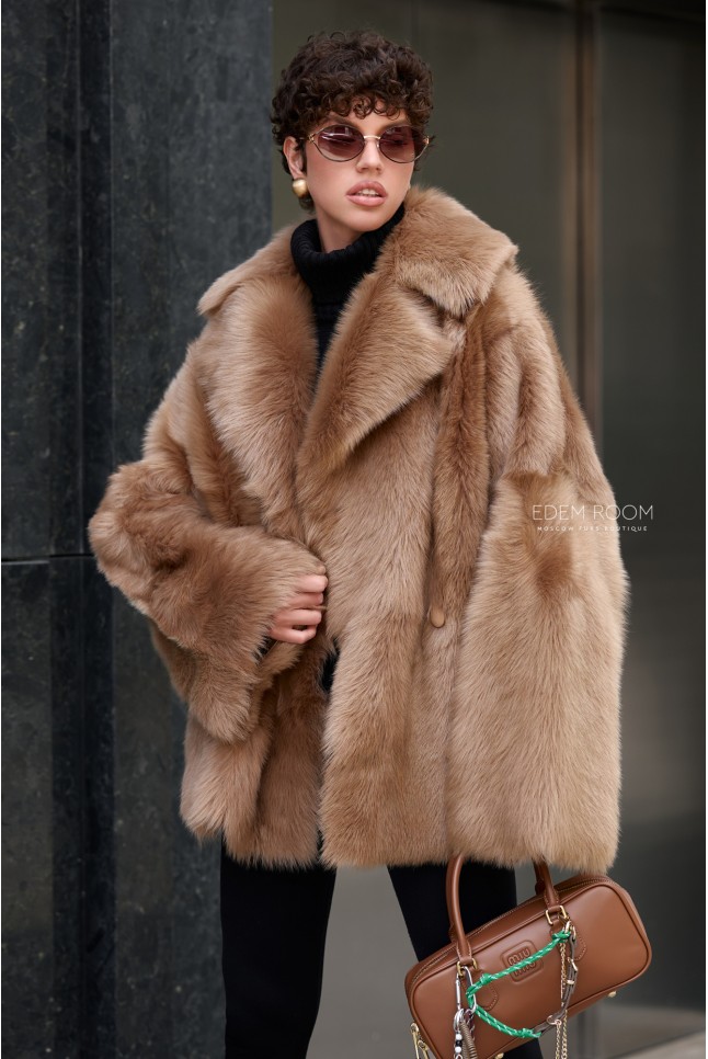 модная двухсторонняя шубка - дублёнка