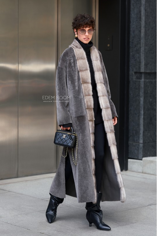 итальянская дублёнка с мехом норки