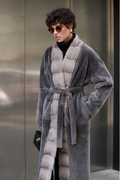 итальянская дублёнка с мехом норки