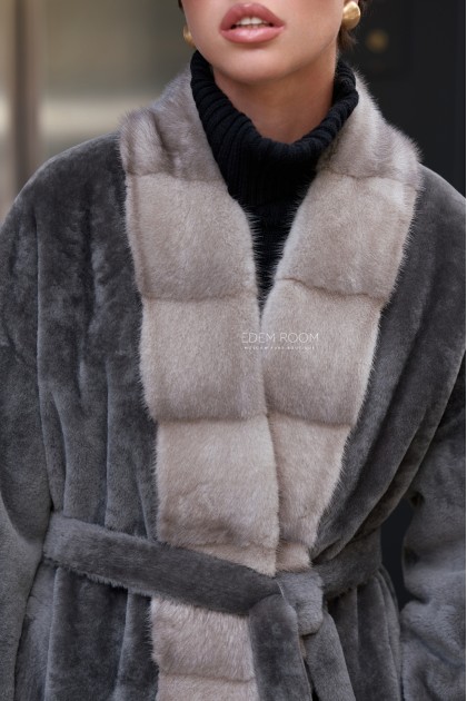 итальянская дублёнка с мехом норки