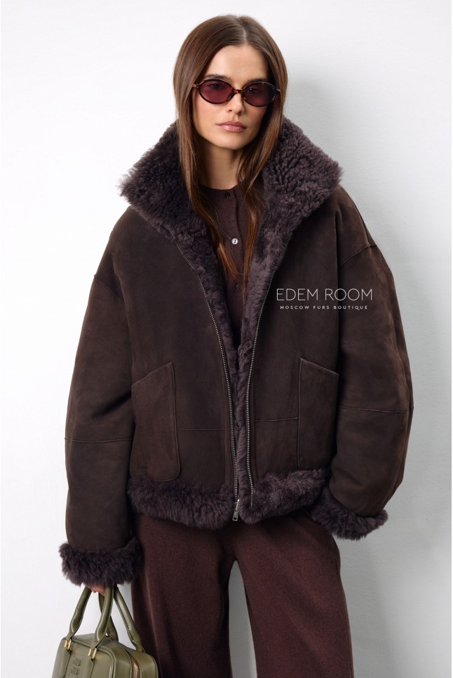 куртка - дублёнка из натуральной замшевой кожи