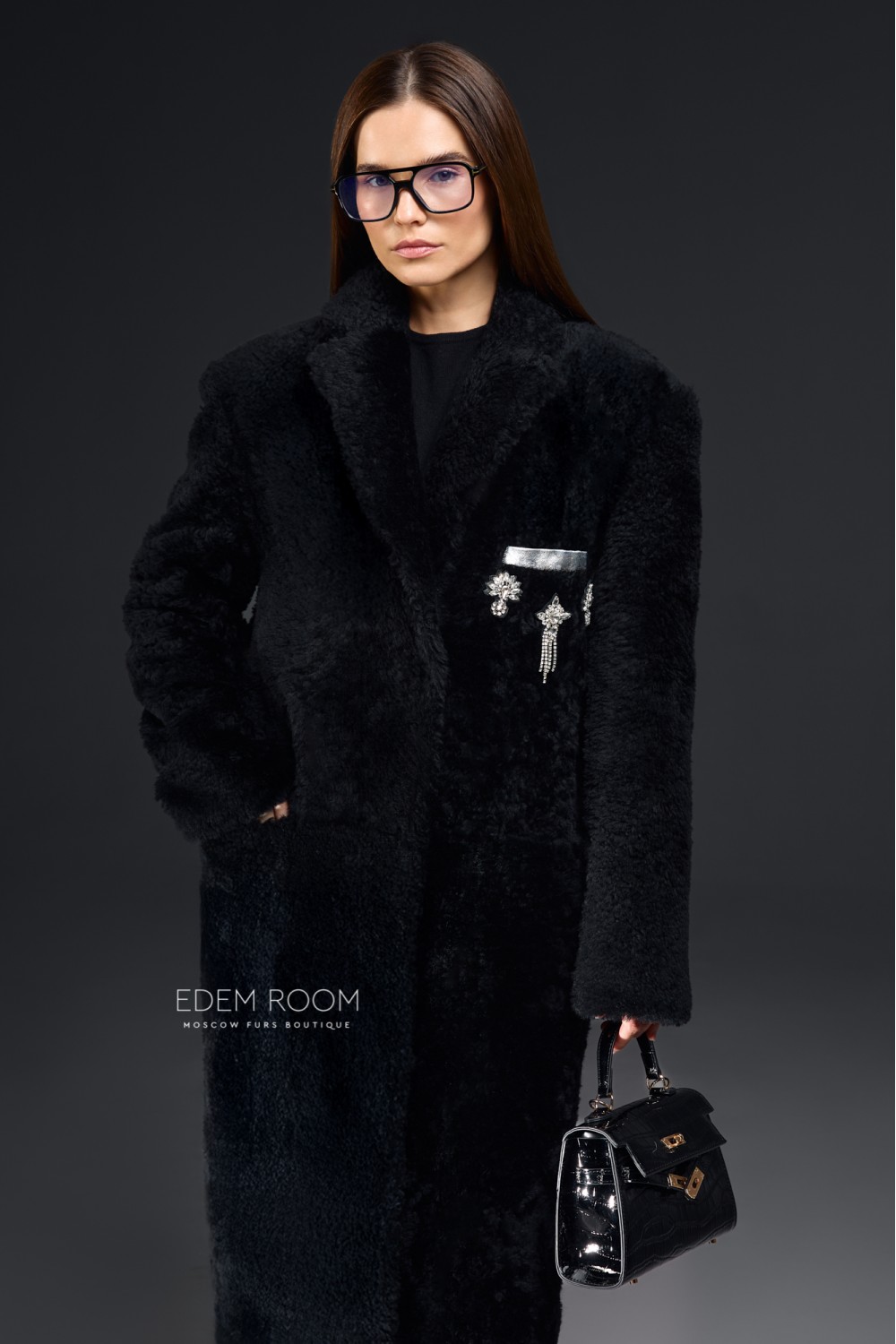 меховая дублёнка из меха кёрли