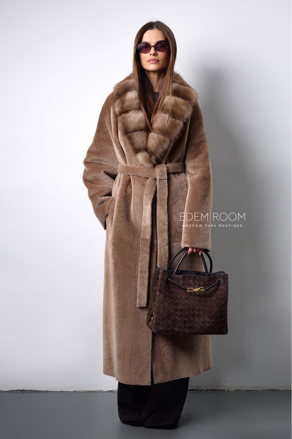 дублёнка - пальто с мехом куницы