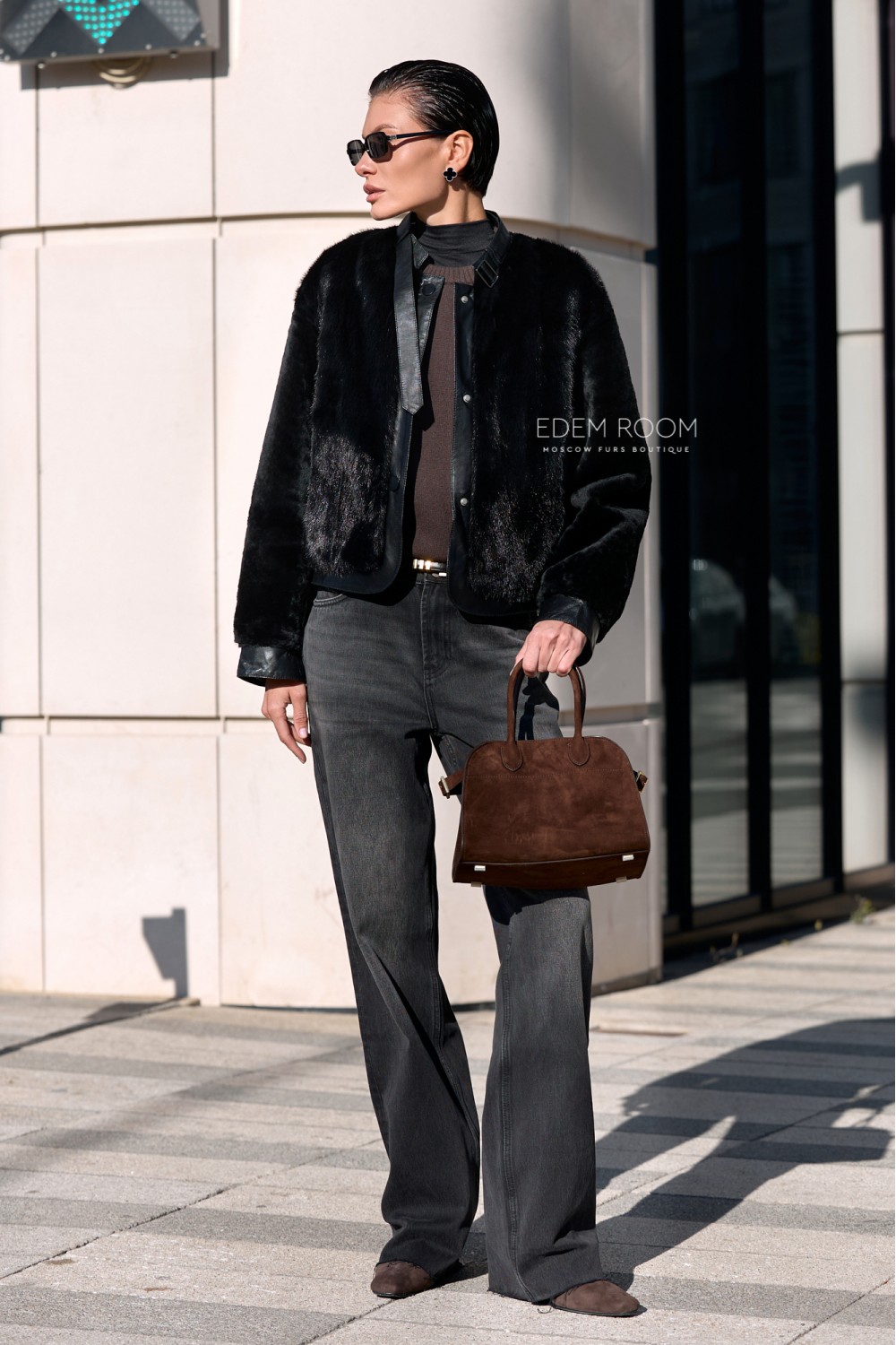 куртка - дублёнка с мехом норки