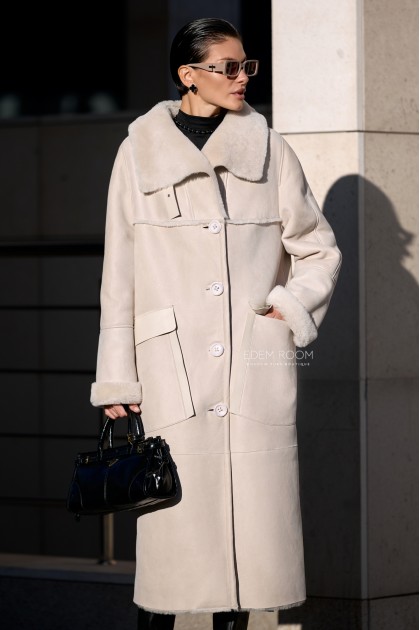 светлая дублёнка для женщин