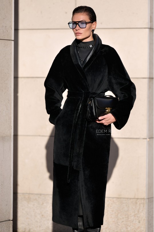 дублёнка халат под пояс