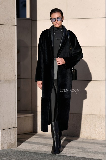 дублёнка халат под пояс