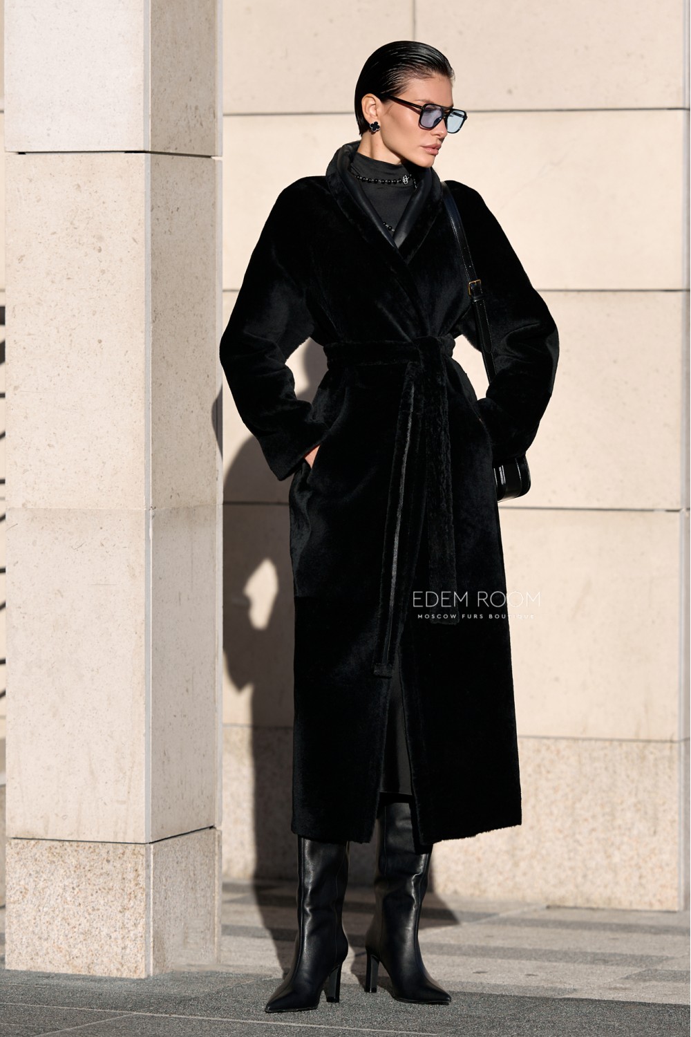 дублёнка халат под пояс