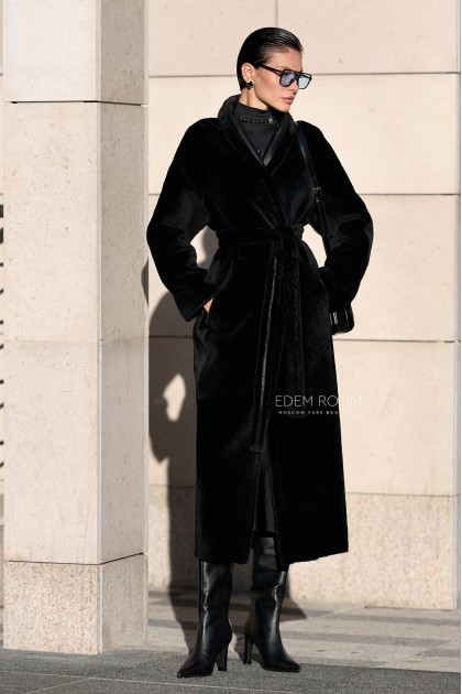 дублёнка халат под пояс