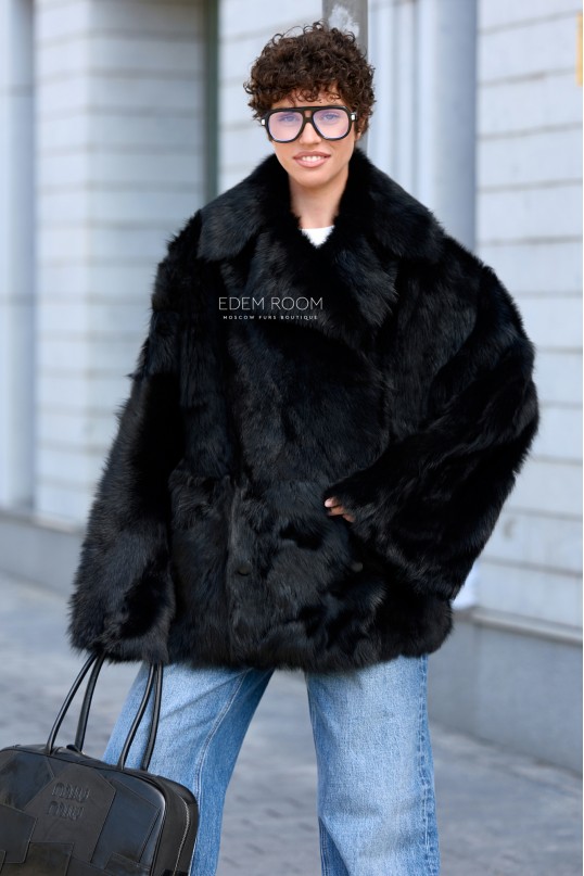 короткая шубка - дублёнка из тосканы