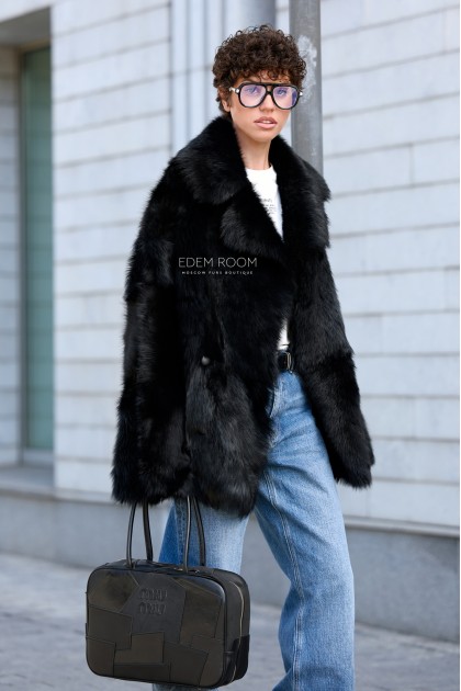 короткая шубка - дублёнка из тосканы