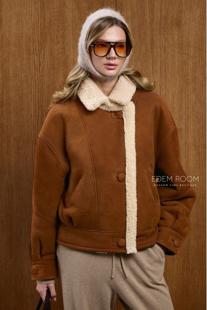 короткая дублёнка женская 