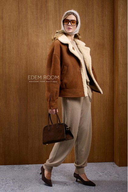 короткая дублёнка женская 