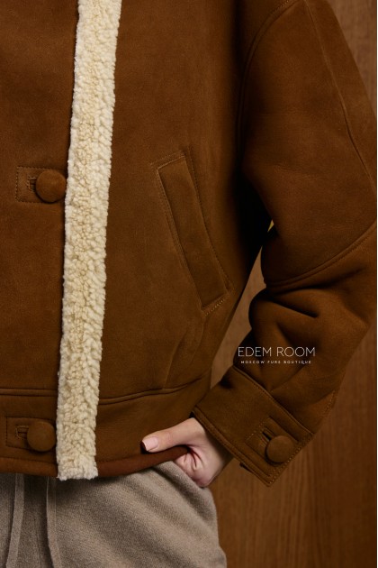 короткая дублёнка женская 