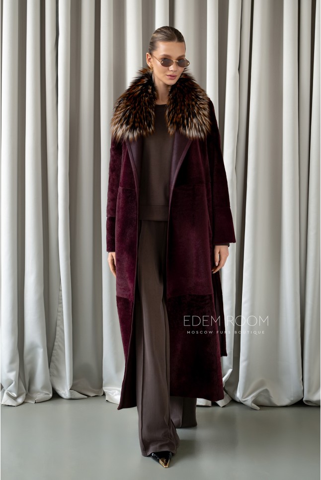 демисезонное пальто - дубленка из меха - cortos