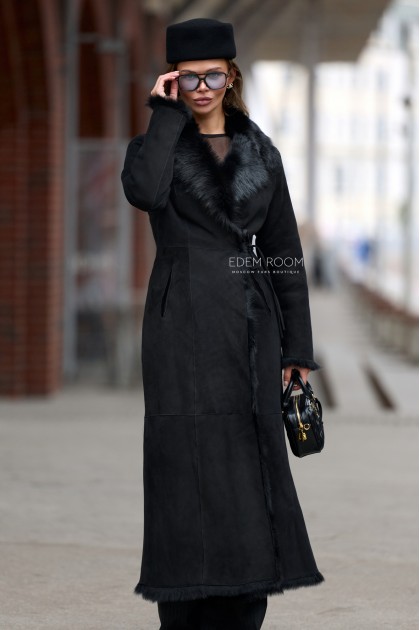 длинная дублёнка на тоскане 