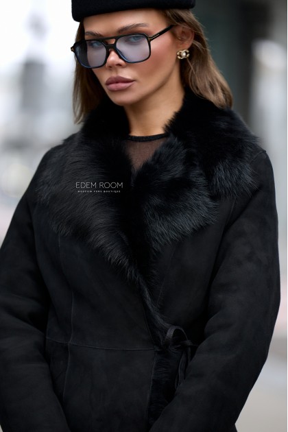 длинная дублёнка на тоскане 