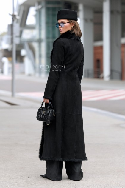 длинная дублёнка на тоскане 