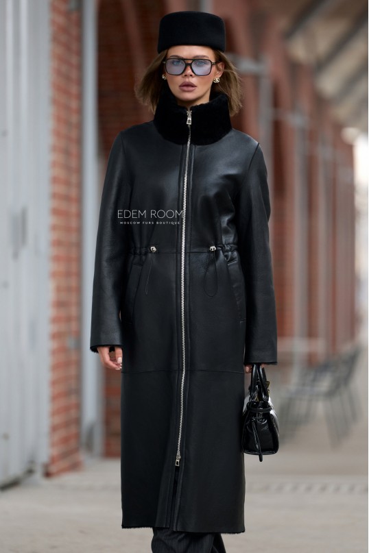 женская дублёнка из кожи силка