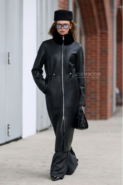 женская дублёнка из кожи силка