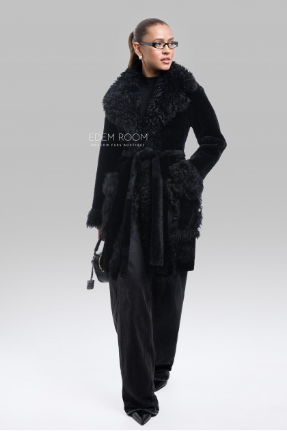 дублёнка из меха мериноса и тиграды