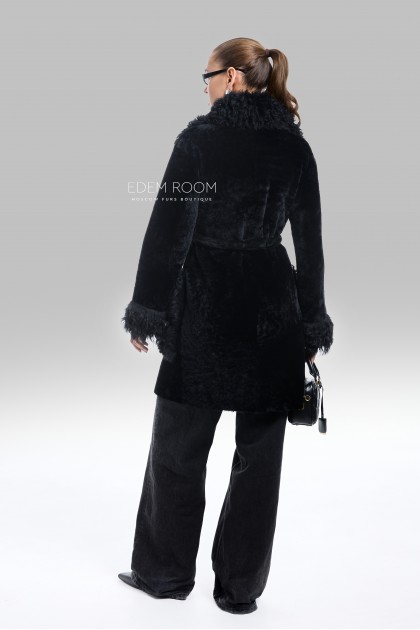 дублёнка из меха мериноса и тиграды