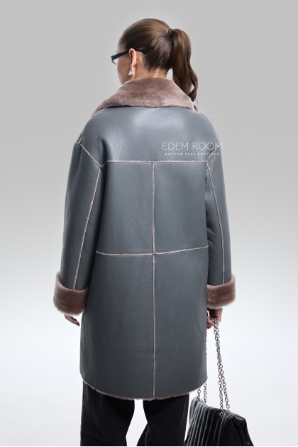 женская дублёнка средней длины