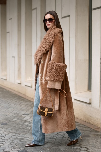 дублёнка женская под пояс