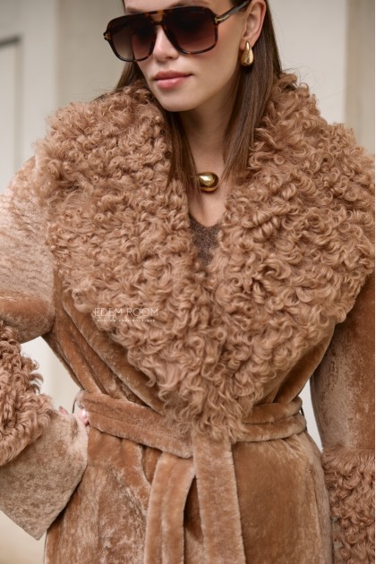 дублёнка женская под пояс