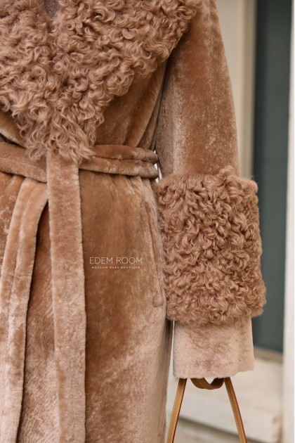 дублёнка женская под пояс