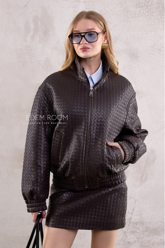 кожаная куртка в стиле бренда Bottega Veneta кожаная куртка в стиле бренда Bottega Veneta