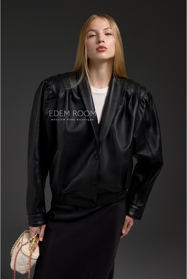 кожаная куртка на резинке