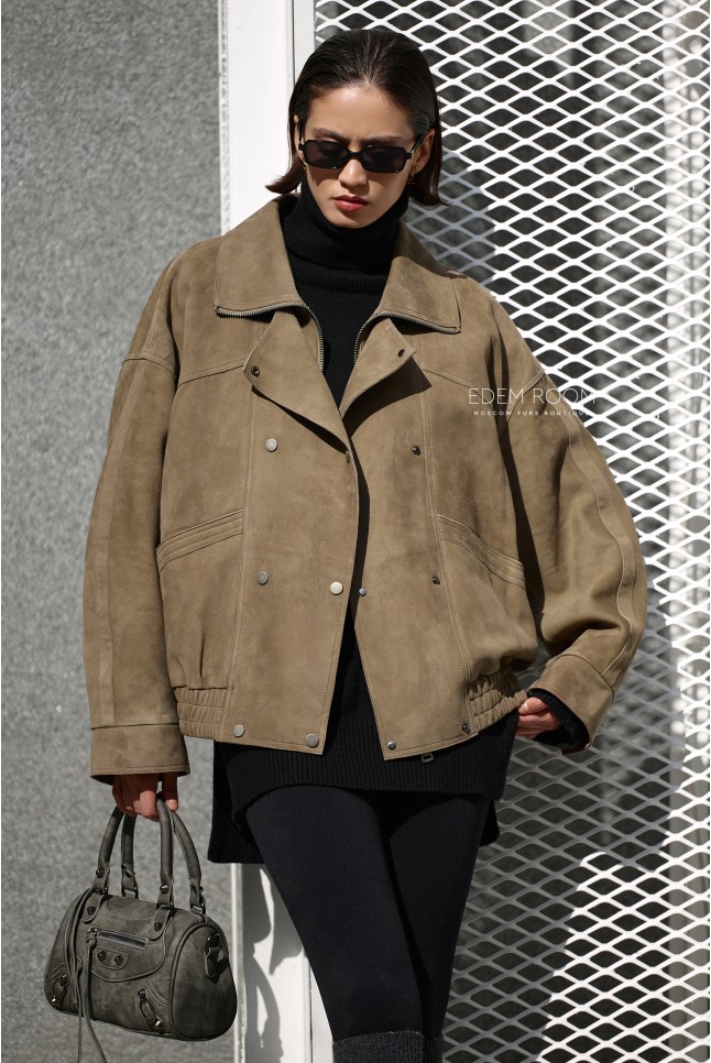 замшевая куртка на резинке