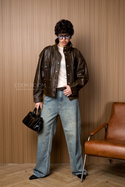 винтажная кожаная куртка