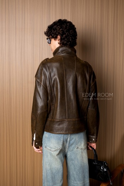 винтажная кожаная куртка